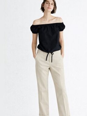 RACHEL ZOE Beige Straight-Leg Pants.
